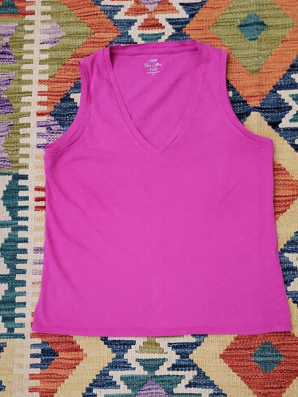 J. Crew Slub Cotton V-neck Tank Top - Soft Azelea - S